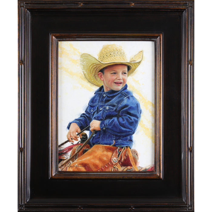 A Big Hat To Fill ~ 12"x9" ~ Big Horn Galleries