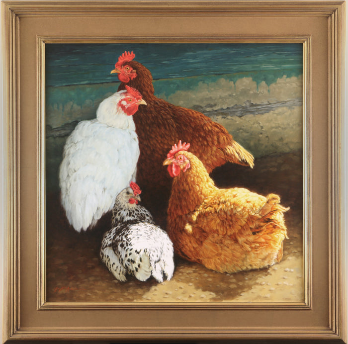 Chook Chook Chook ~ 26" x 26"
