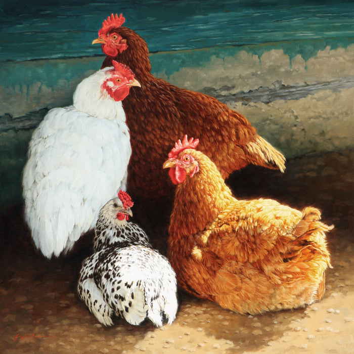 Chook Chook Chook ~ 26" x 26"