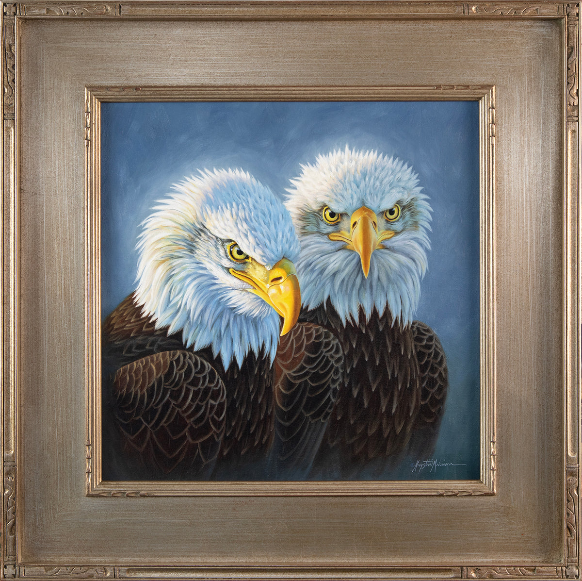 Sold ~ Anunkhasanpi - Bald Eagles, Lakota 18"x18" ~ Quest for the West