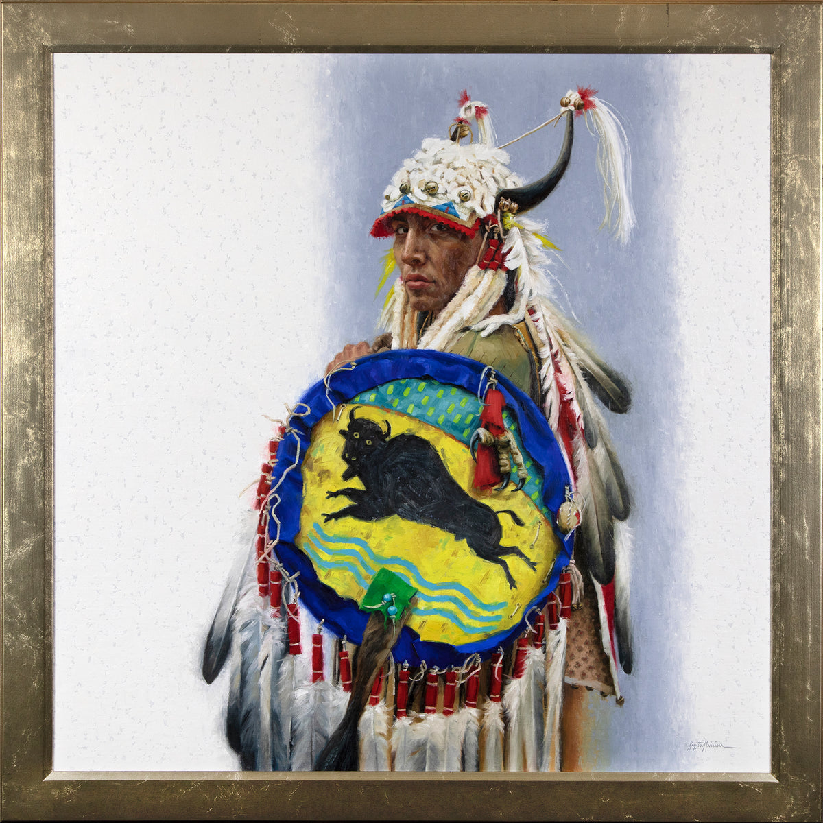 Leaping Buffalo ~ 36"x36" ~ A West Of Her Own