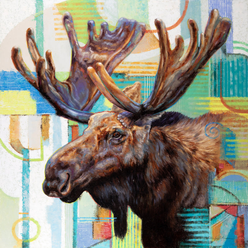 Moose Crossing ~ 36"x36" ~ Mountain Trails Galleries