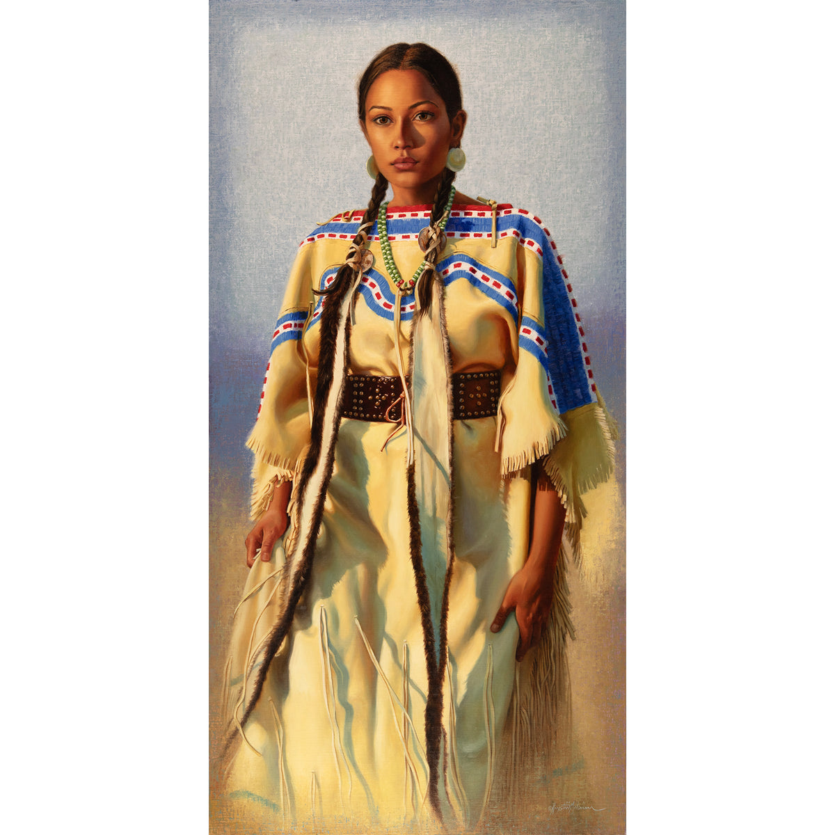 Sold - Naato'saapistsisskitsiyi - Sunflower, Blackfoot 48"x24" ~ Quest for the West