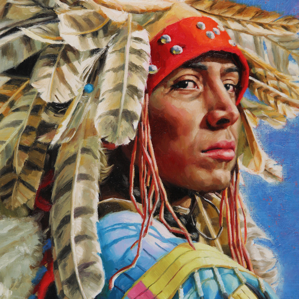 Owl Spirit Hunts the Blue Moon  30" x 30" ~ Illume Gallery West
