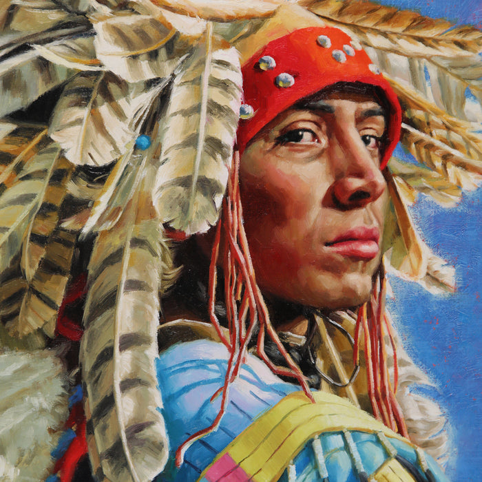 Owl Spirit Hunts the Blue Moon  30" x 30" ~ Illume Gallery West