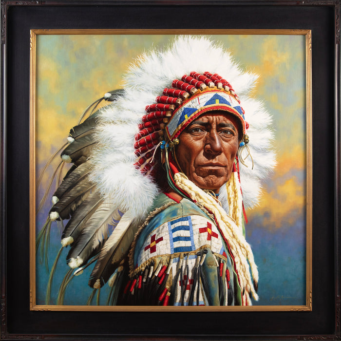 SOLD ~ Wiyukcan - One Who Is Wise, Lakota ~ 36"x36" ~ Night of Artists