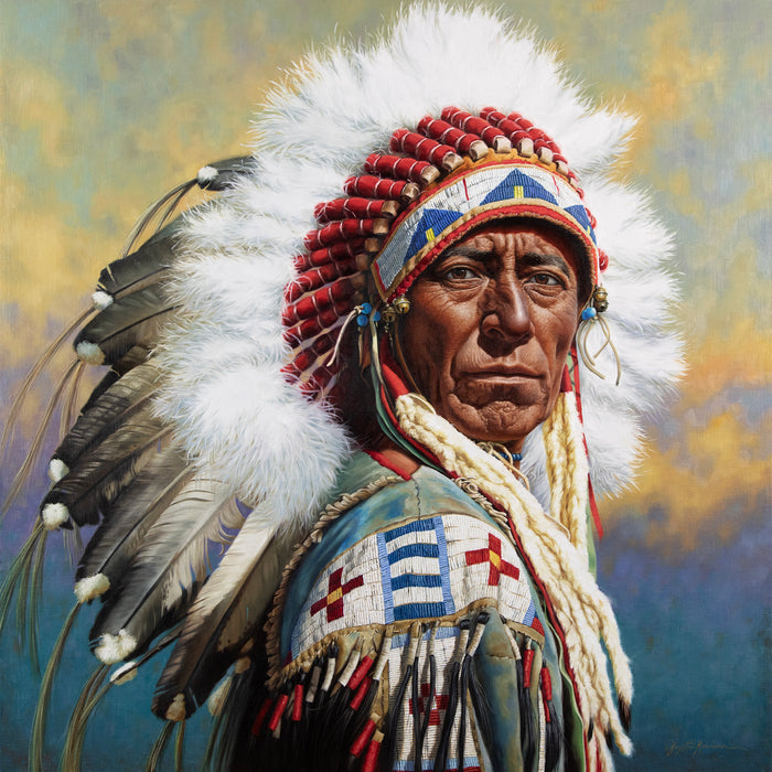 SOLD ~ Wiyukcan - One Who Is Wise, Lakota ~ 36"x36" ~ Night of Artists