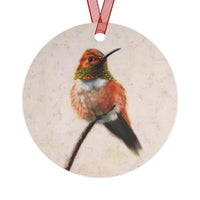 Rufous Hummingbird Metal Christmas Ornament