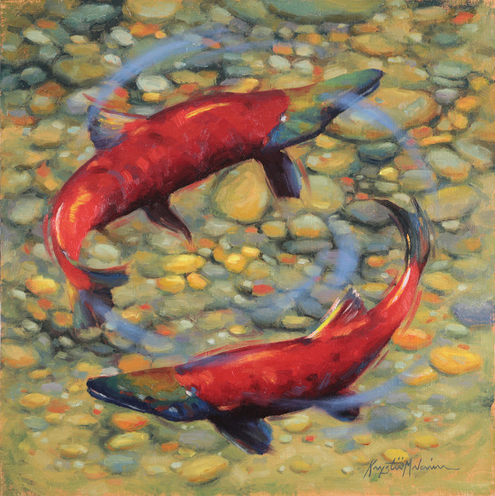 Circle of Life - Kokanee Salmon ~ 12" x 12"