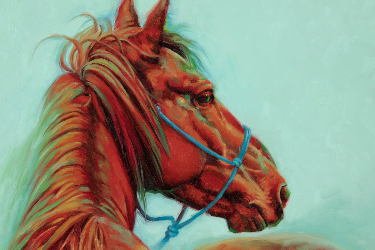 Mustang - Red, Green, Blue  50" x 16" ~ Sanders Galleries