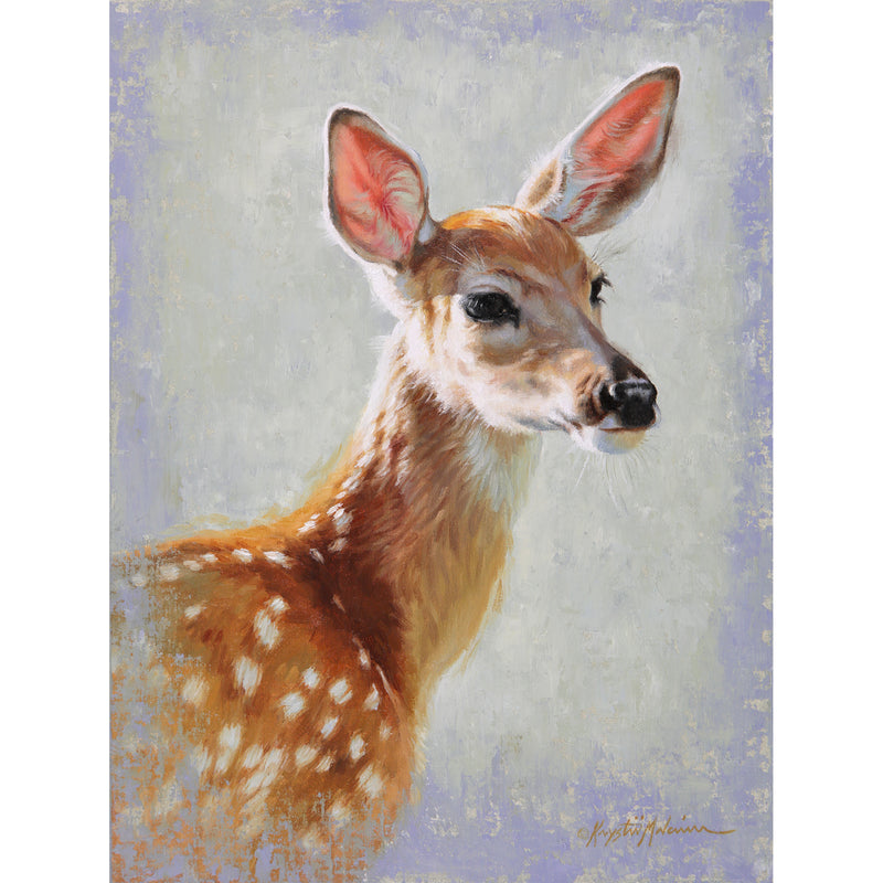SOLD ~ Pink Ears - Whitetail Fawn  12"x9"