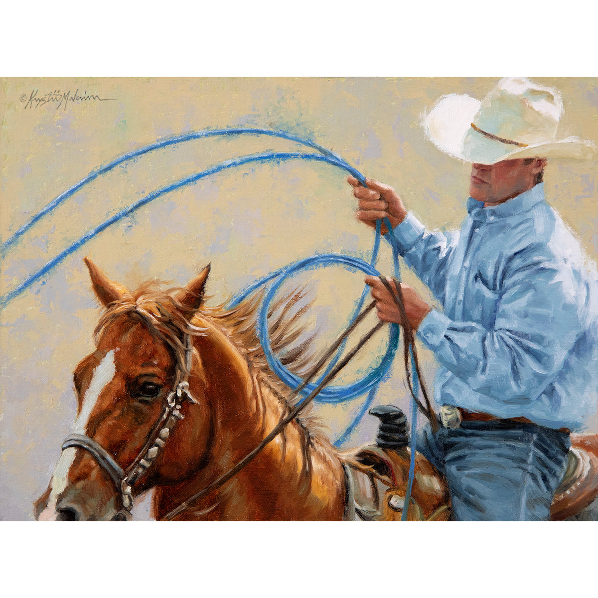 Rope and Reins ~ 9"x12" ~ Big Horn Gallery