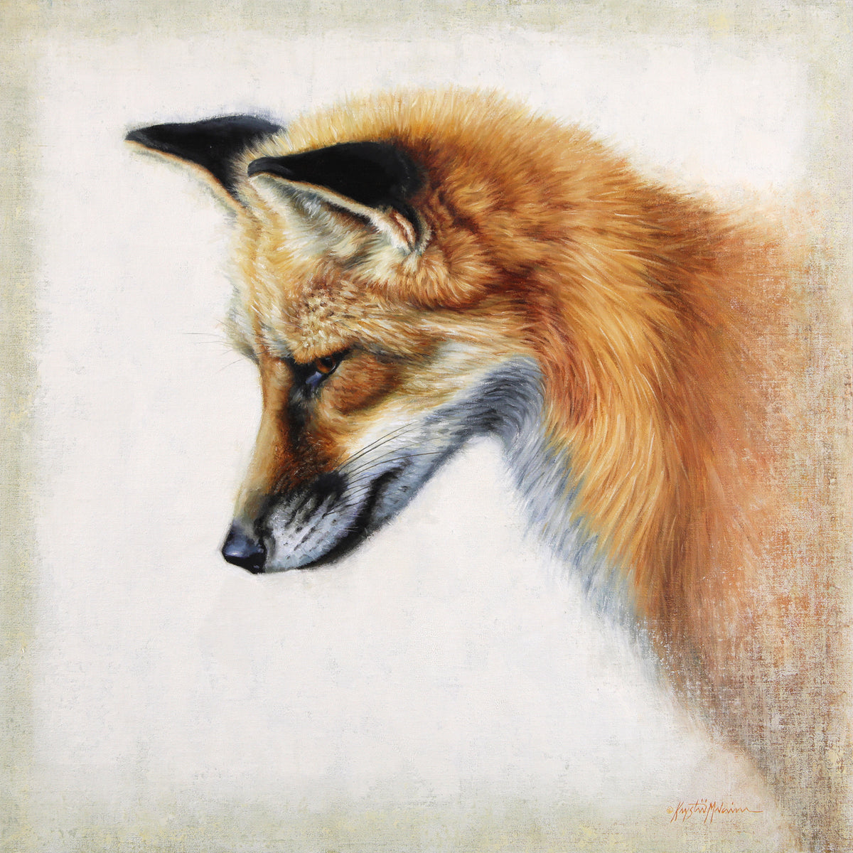 SOLD ~ Sungila - Red Fox ~ 20"x20"